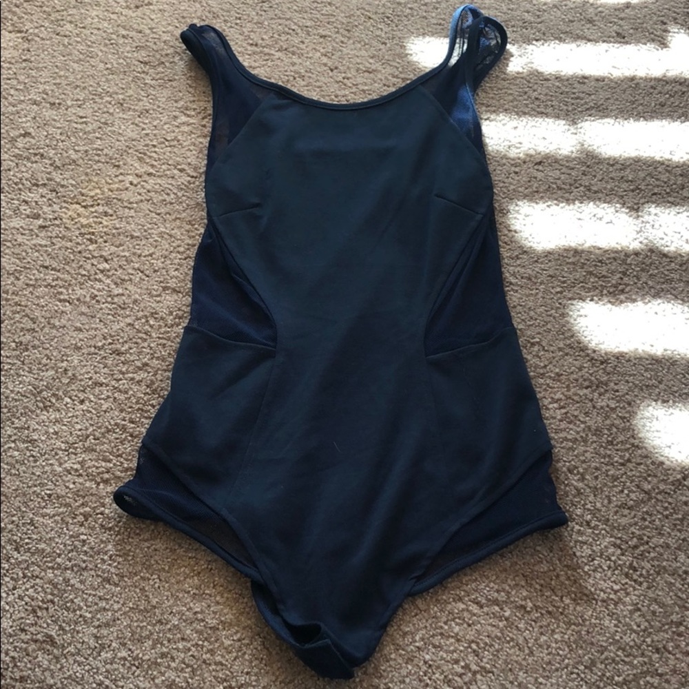 TOBI leotard with mesh cutouts